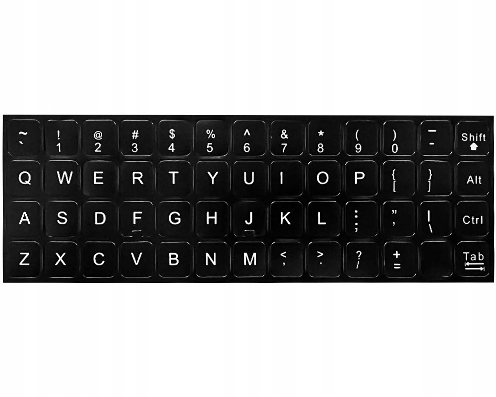 NAKLEJKI NAKŁADKI NALEPKI NA KLAWIATURĘ LAPTOPA PC QWERTY PL 13x13 MM