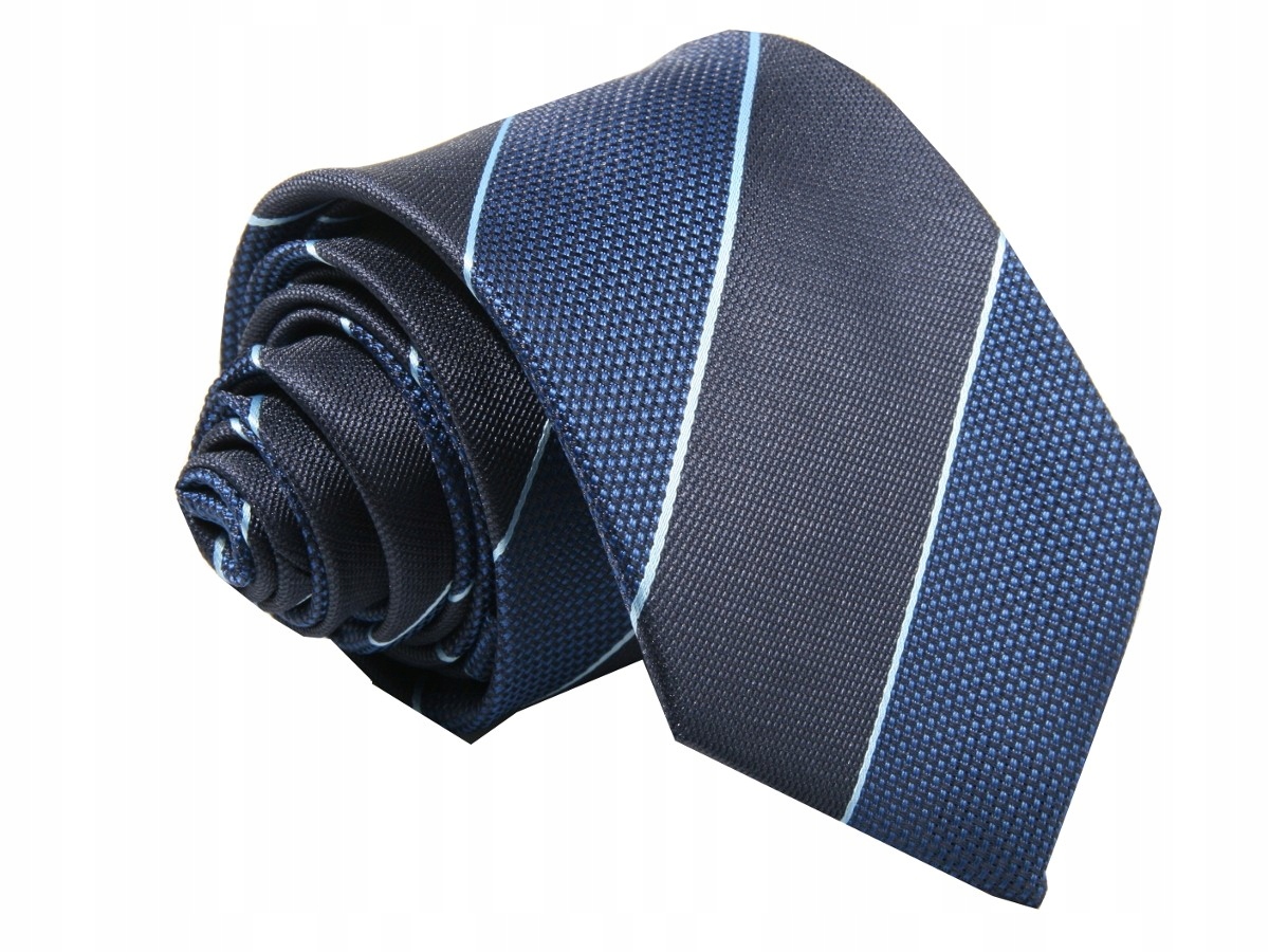 KRAWAT ŻAKARDOWY- CZARNO NIEBIESKI [2344]