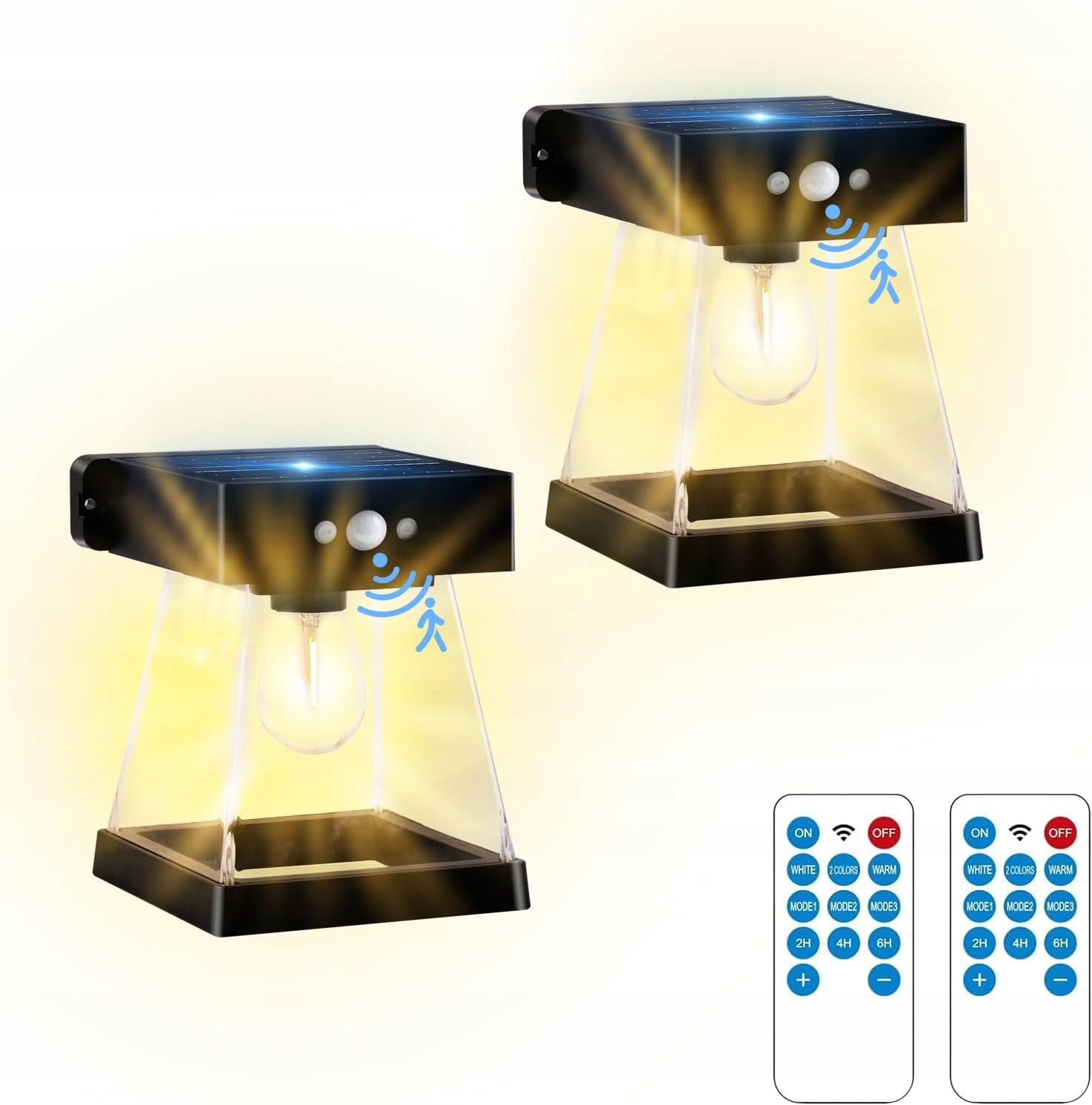 Solární Lampa Venkovní Fasádní Nástěnné Svítidlo Sada 2KS Bosite IP65 2XPILOT