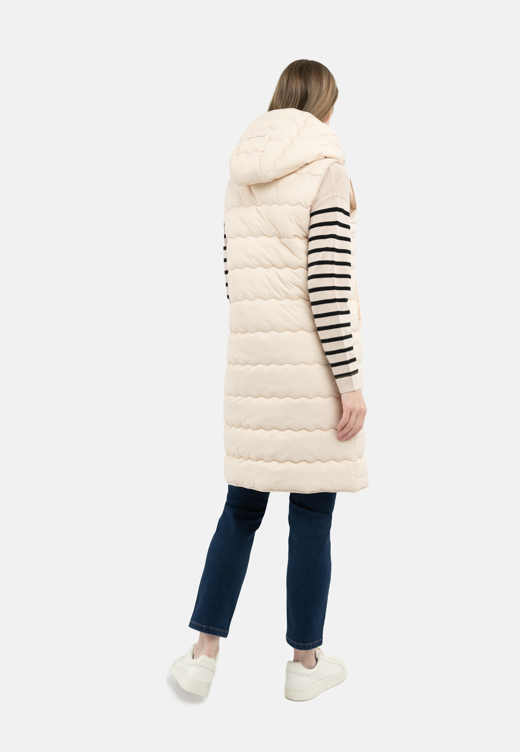 Dámský dlouhý vesta béžový Volcano V-kesia L