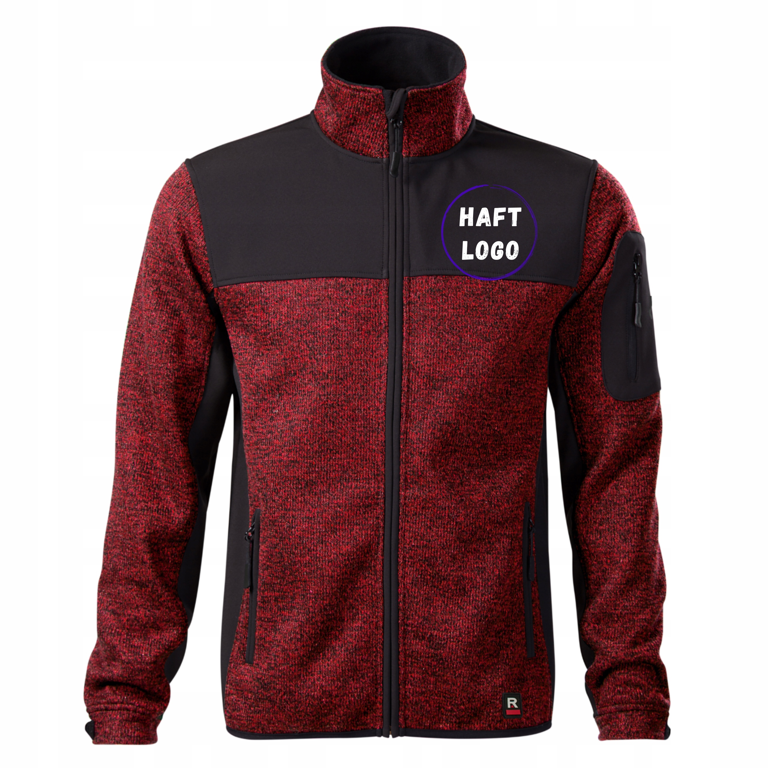 Softshellová Pánská Bunda S Kapucí S Potiskem Loga Firmy light knit red XXL