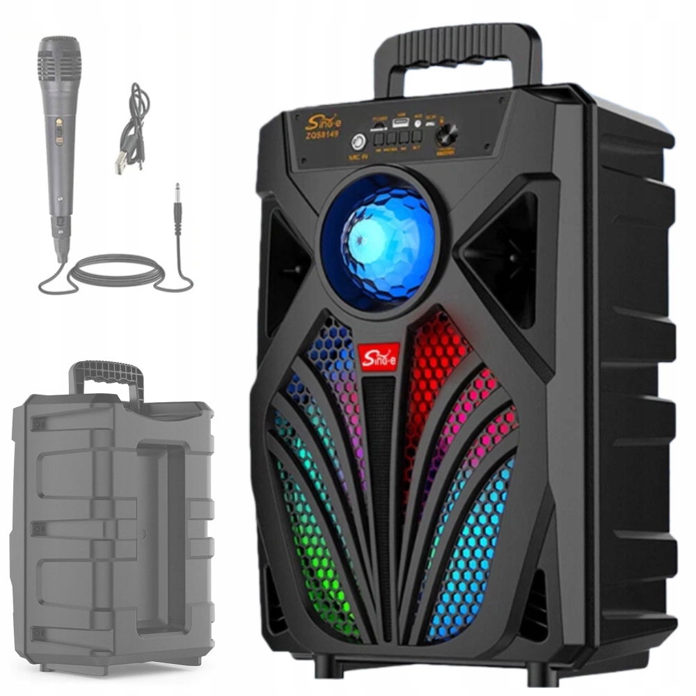 Přenosný reproduktor Radiopřehrávač MP3 Bluetooth Radio Karaoke s mikrofonem