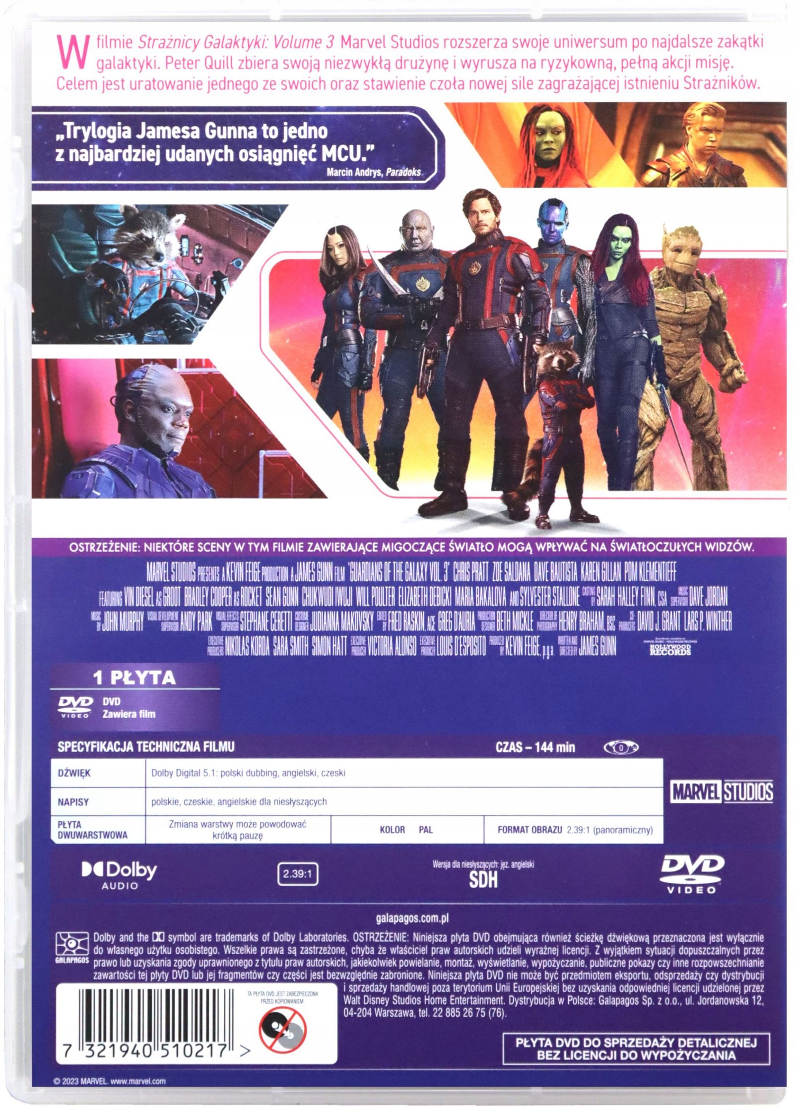 STRAŻNICY GALAKTYKI VOL. 3 (DVD) Gatunek science fiction