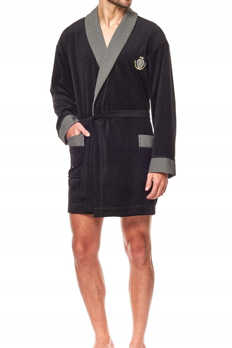 Pánský župan bonžurka L&L 9101 Bj černý [Velikost M]