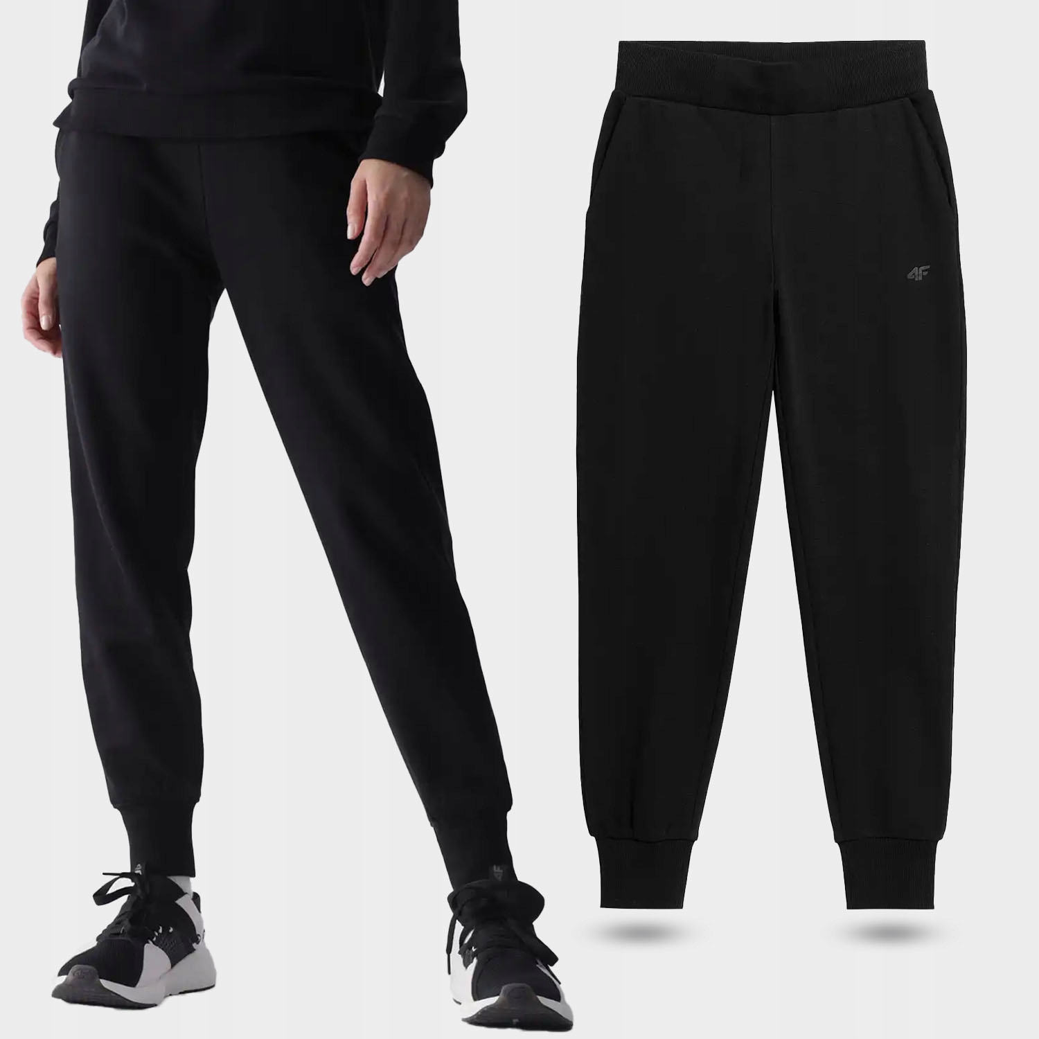 SPODNIE DRESOWE DAMSKIE 4F SPORTOWE DRESY BAWEŁNIANE Z KIESZENIAMI M00T0946 Marka 4F