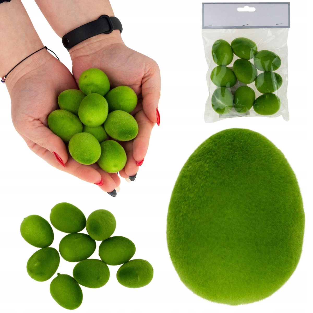 JAJKA JAJA WELUROWE JAJECZKA OZDOBNE WIELKANOC 9SZT FLOKOWANE do STROIKA