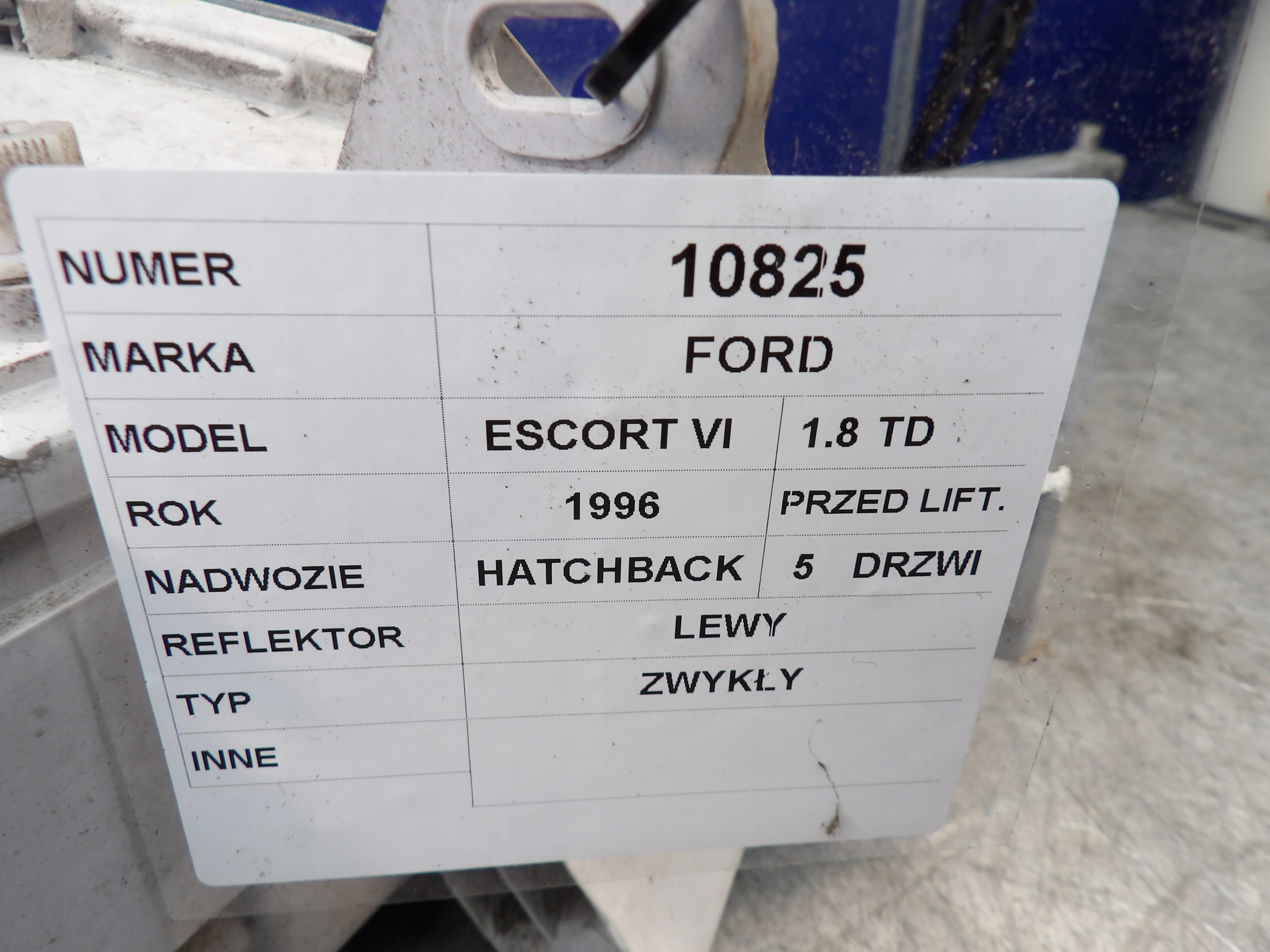 Ford Escort VI light front left 1,8TD