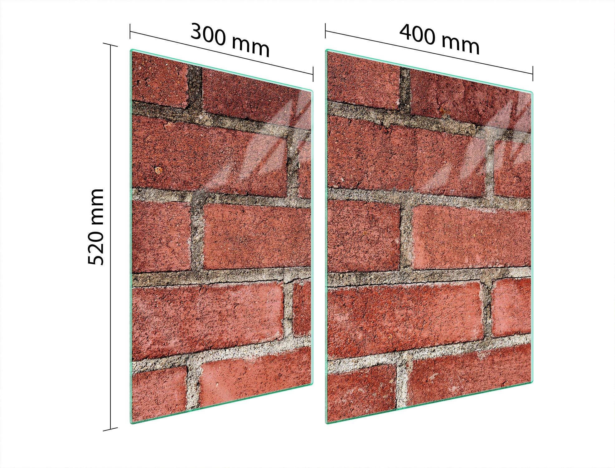 Skleněná Ochranná Deska Na Sporák 70x52 Cihla Tvrzené Sklo