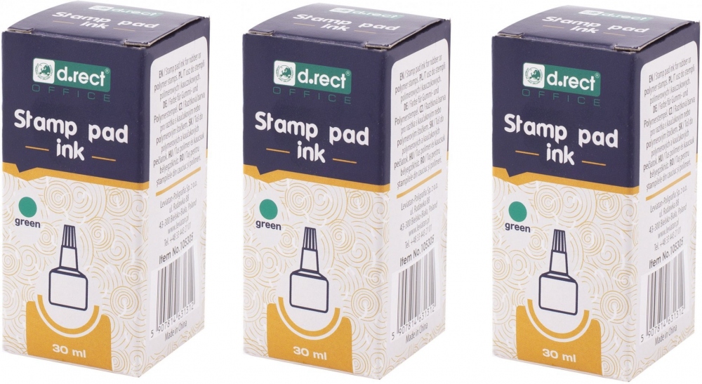 Tusz do stempli D.Rect 30ml zielony x 3