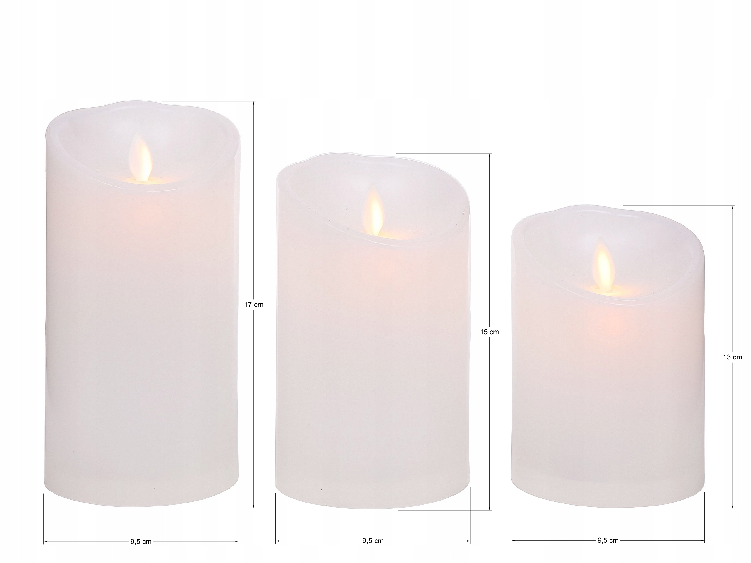 DUŻA ŚWIECA LED RUCHOMY PŁOMIEŃ GRUBA 9,5 / 15 cm Skład inna