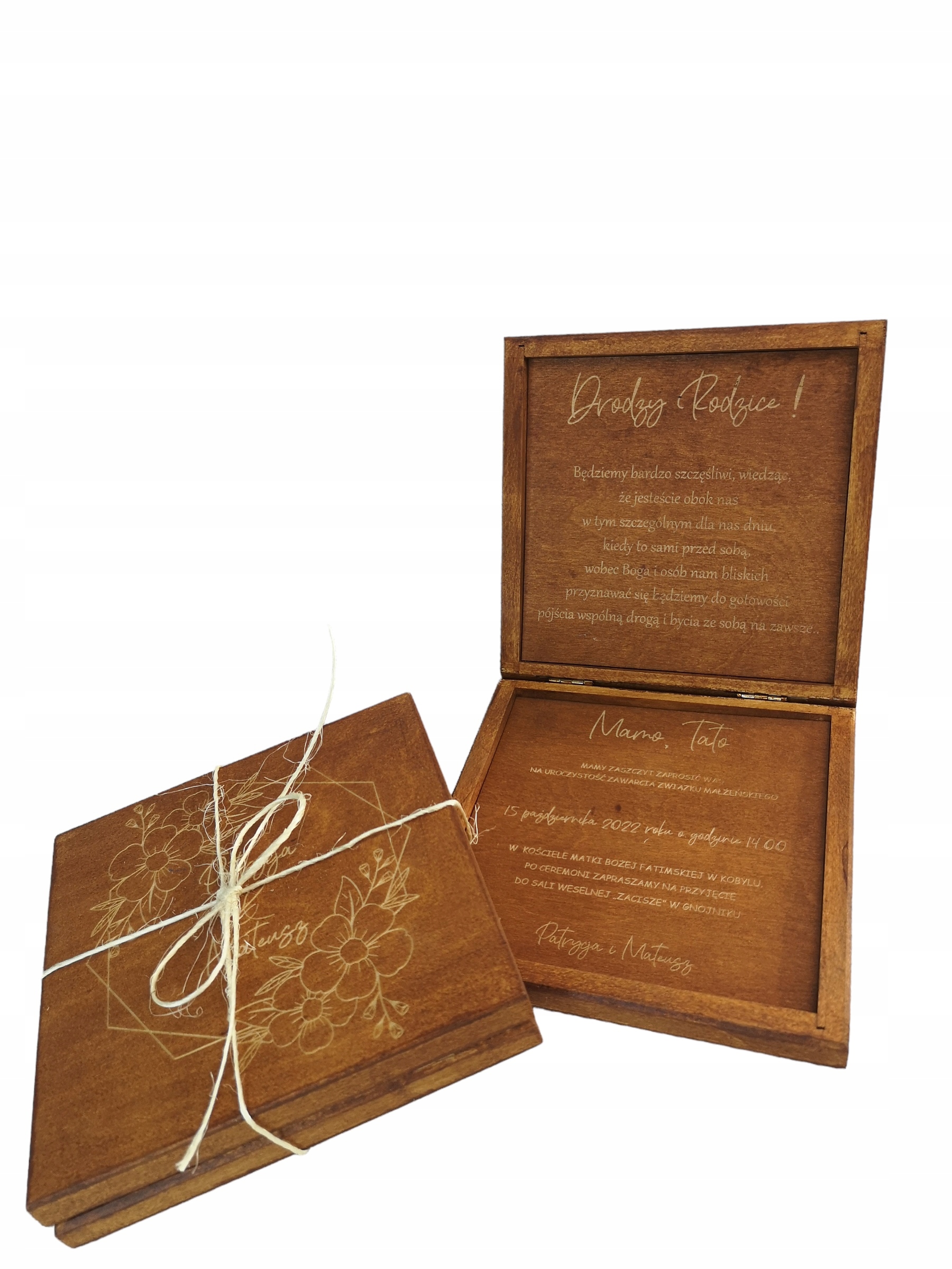 Pozvánka pro rodiče žádost o požehnání zlatý dub gravírování
