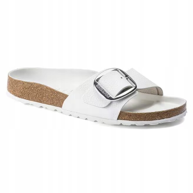 Dámské kožené Nazouváky Birkenstock Madrid Big Buckle 1018866 bílé 39