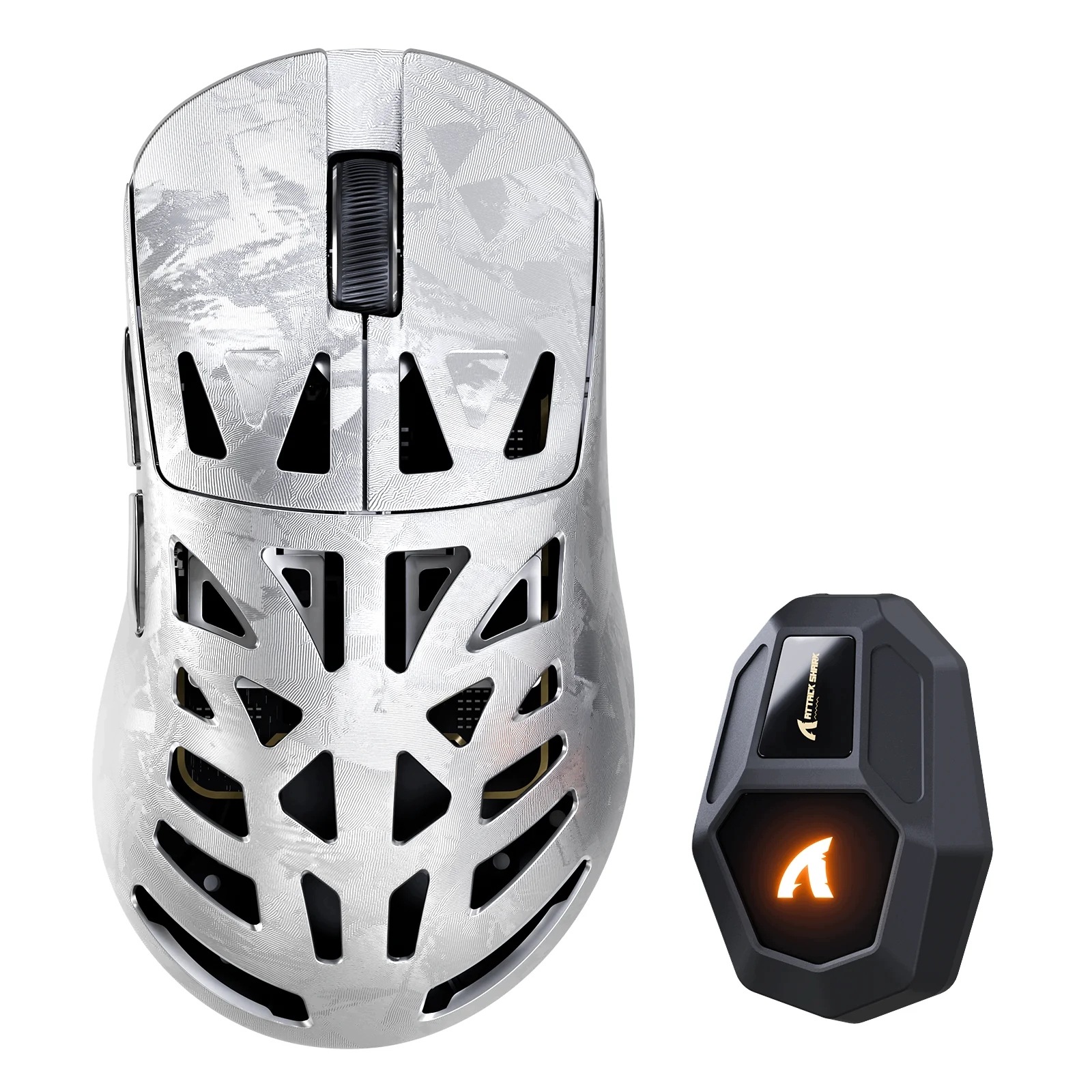 Myš Attack Shark RS6 Ultra 8000Hz PAW3955Max bezdrôtová Silver 54L15