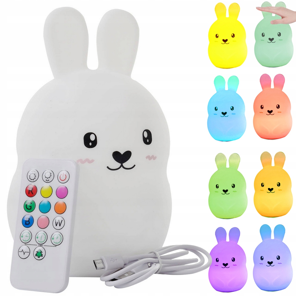 

Lampka Nocna Dla Dzieci Led Królik Dotyk Rgb Pilot