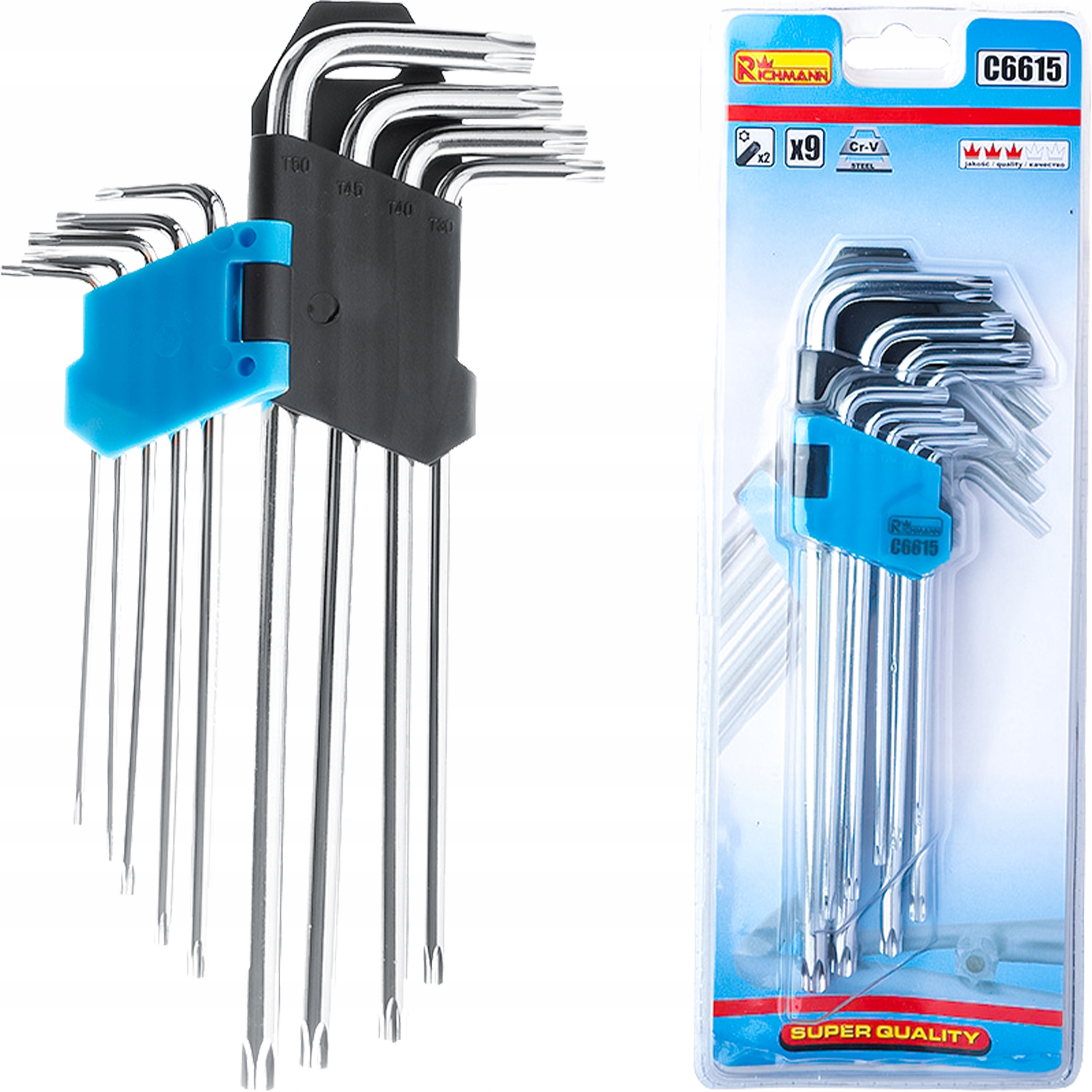 

Zestaw 9 el. Klucze Imbusowe Imbusy Torx T10-T50