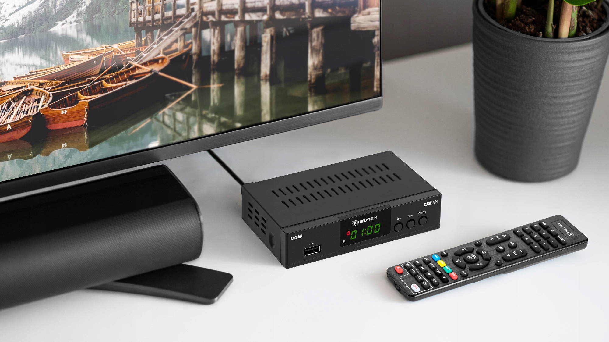 Tuner dekoder TV DVB-T2 H.265 HEVC USB Cabletech Rodzaj tunera DVB-T2