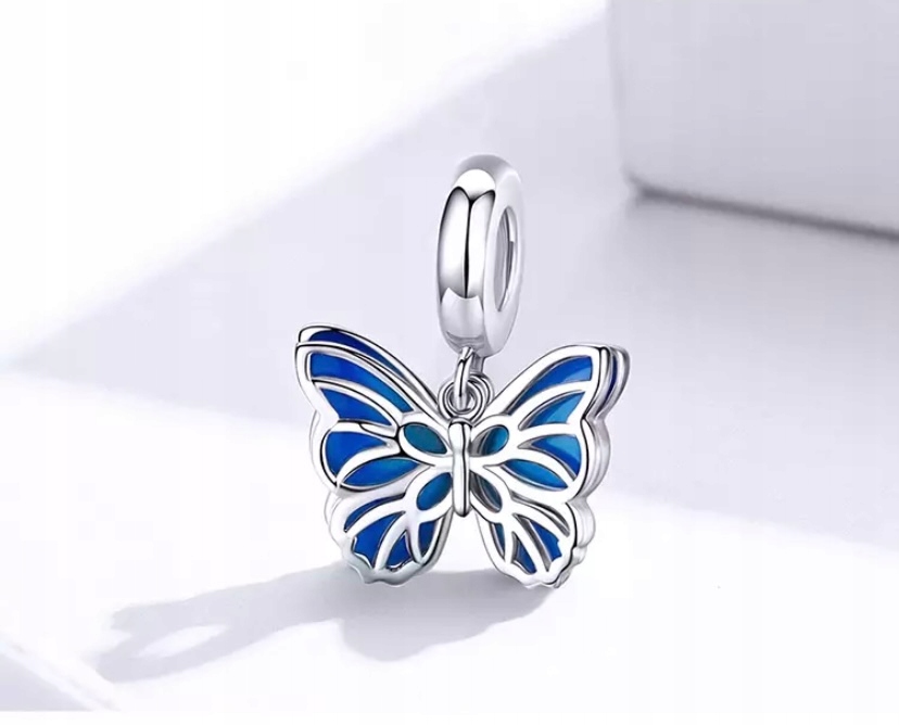 Charms Zawieszka Ażurowy Niebieski Motyl Marka Inna marka