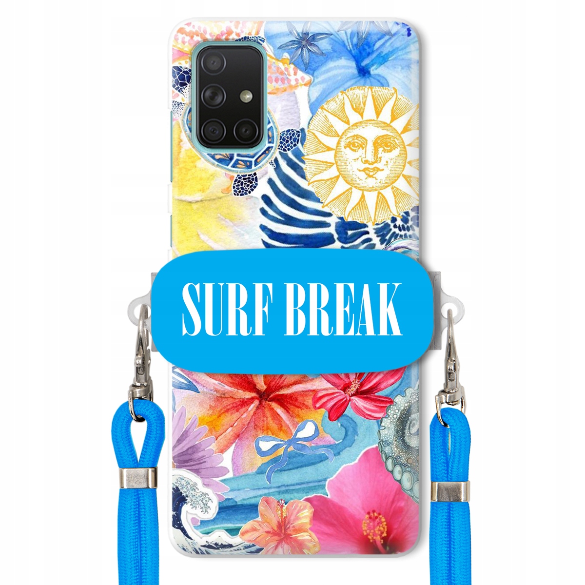 Puzdro pre Samsung A71 Modré Crossbody vodítko držiak Surf Break Lata