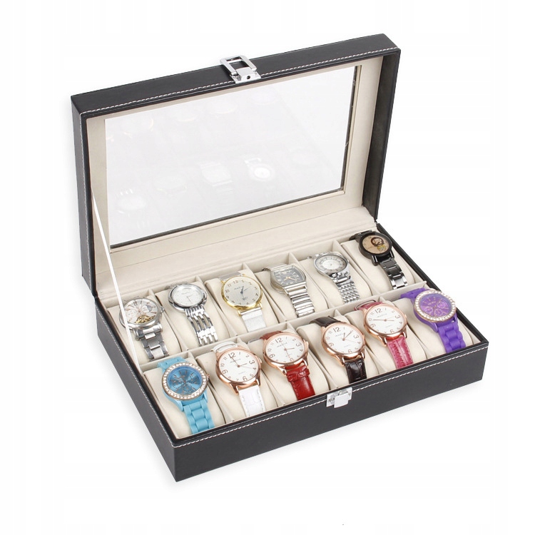 SZKATUŁKA ORGANIZER NA 12 ZEGARKÓW PREZENT ZEGARKI Model ETUI NA ZEGARKI