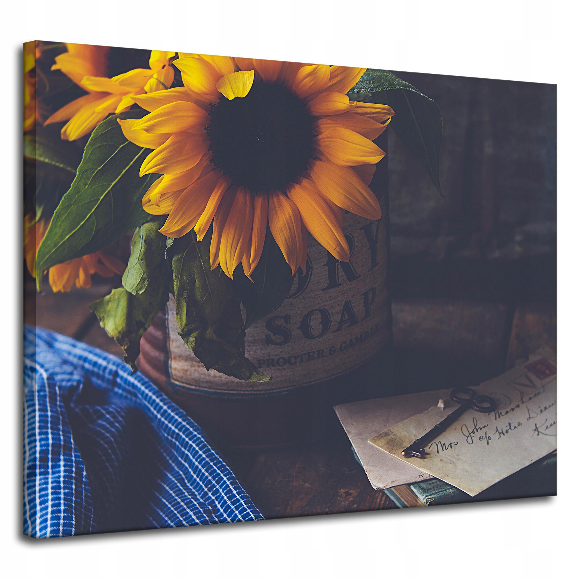 Obraz na plátně Květina Slunečnice Vintage 100x80