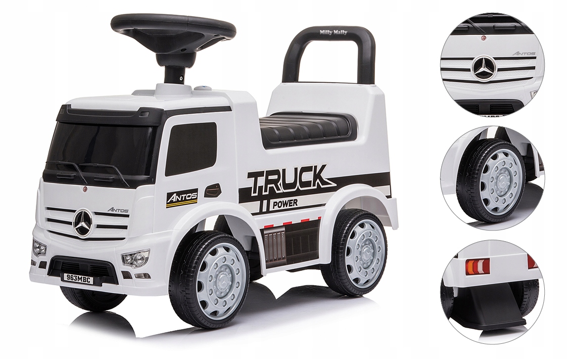 Jeździk interakcyjny chodzik pchacz auto Mercedes Antos White Milly Mally