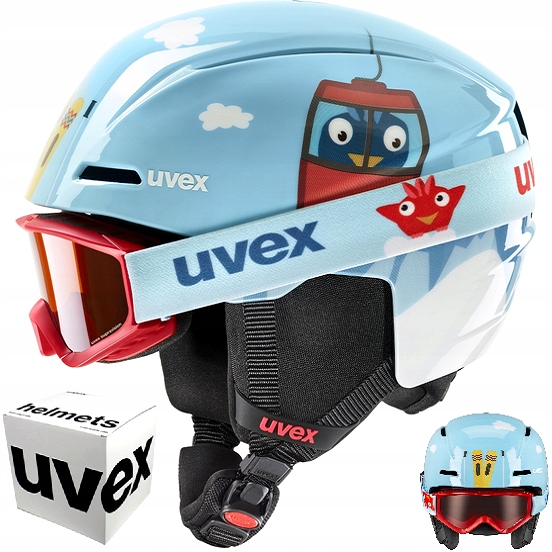 Dětský set, helma Uvex Viti Set 46-50 cm brýle Speedy Pro světle modré