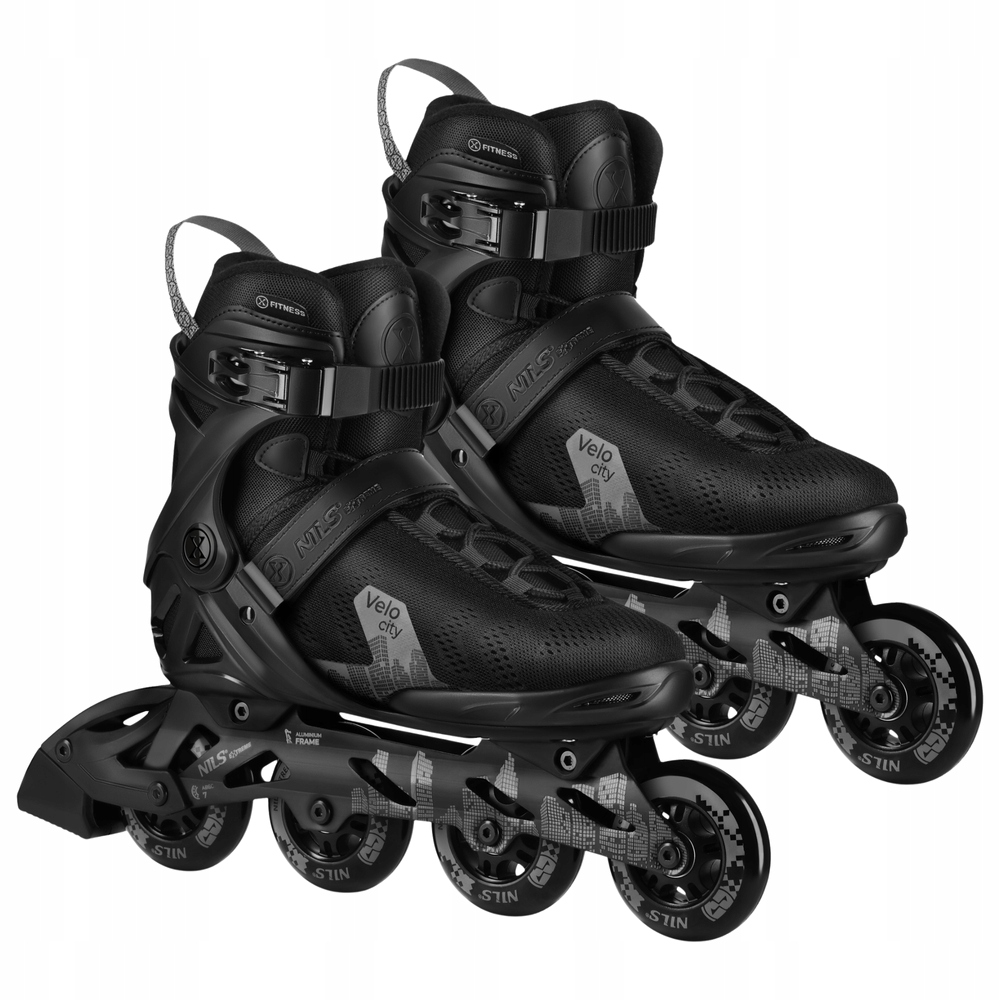 Brusle 2v1 Kolečkové Brusle Kaučukové kolečka pro dospělé černé Nils 38