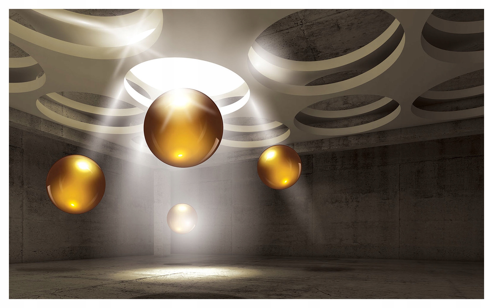 Fototapeta Zlaté sféry Betón Geometrická vinylová abstrakcia 254x184 lepidlo