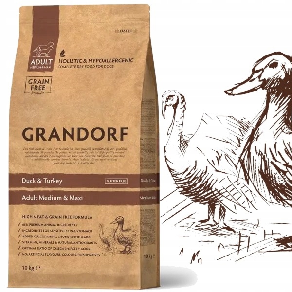 Grandorf Grandorf Duck Turkey Medium Maxi Karma Dla Psa Średnie Duże 10kg