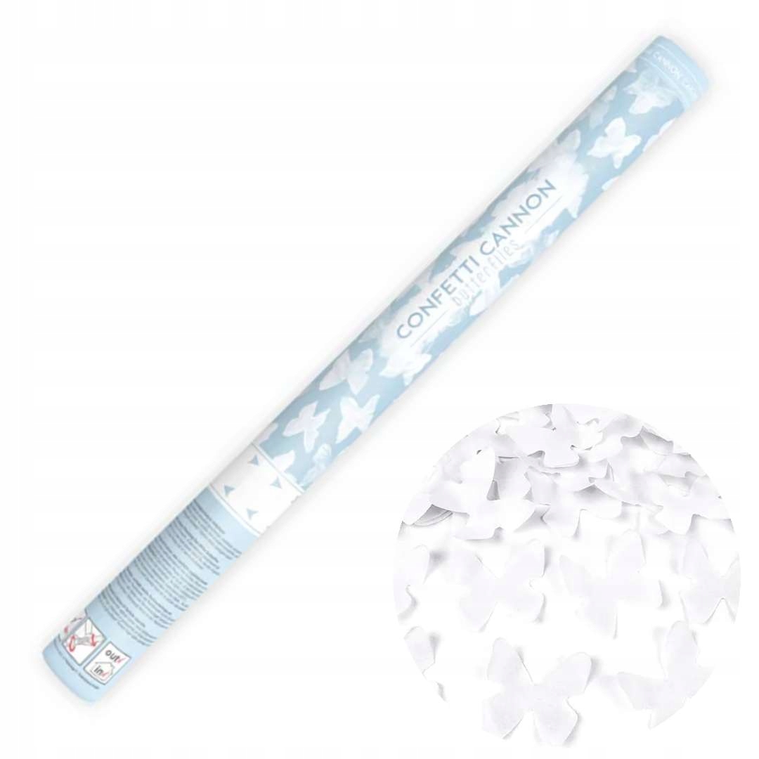 Party Deco tuba konfetti motyle biały