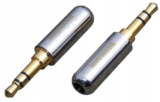 Wtyk mały jack 3,5mm stereo metal slim srebrny