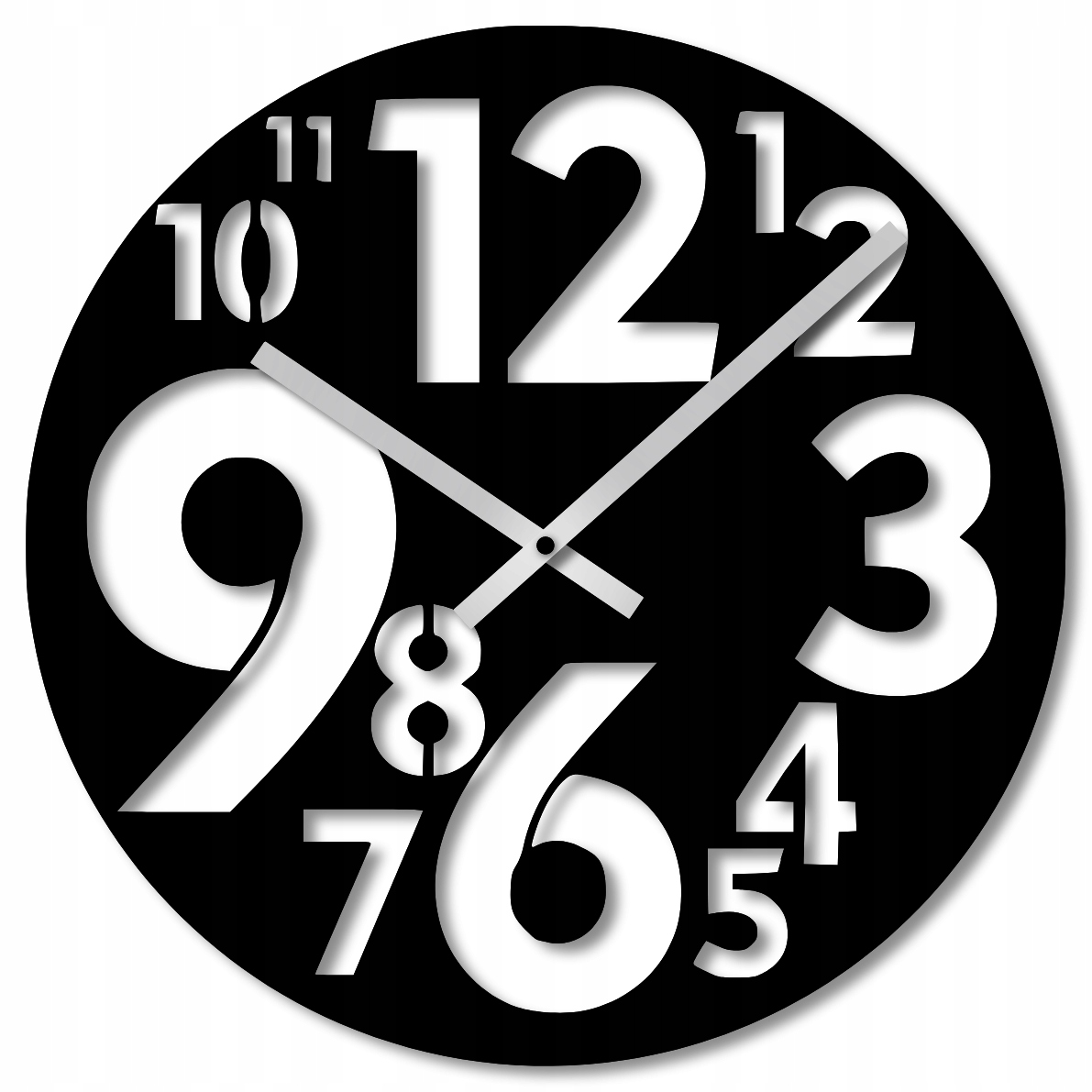 Nástěnné Hodiny 60 cm Dřevěné Nástěnné Hodiny Velké Černé Moderní Hodiny