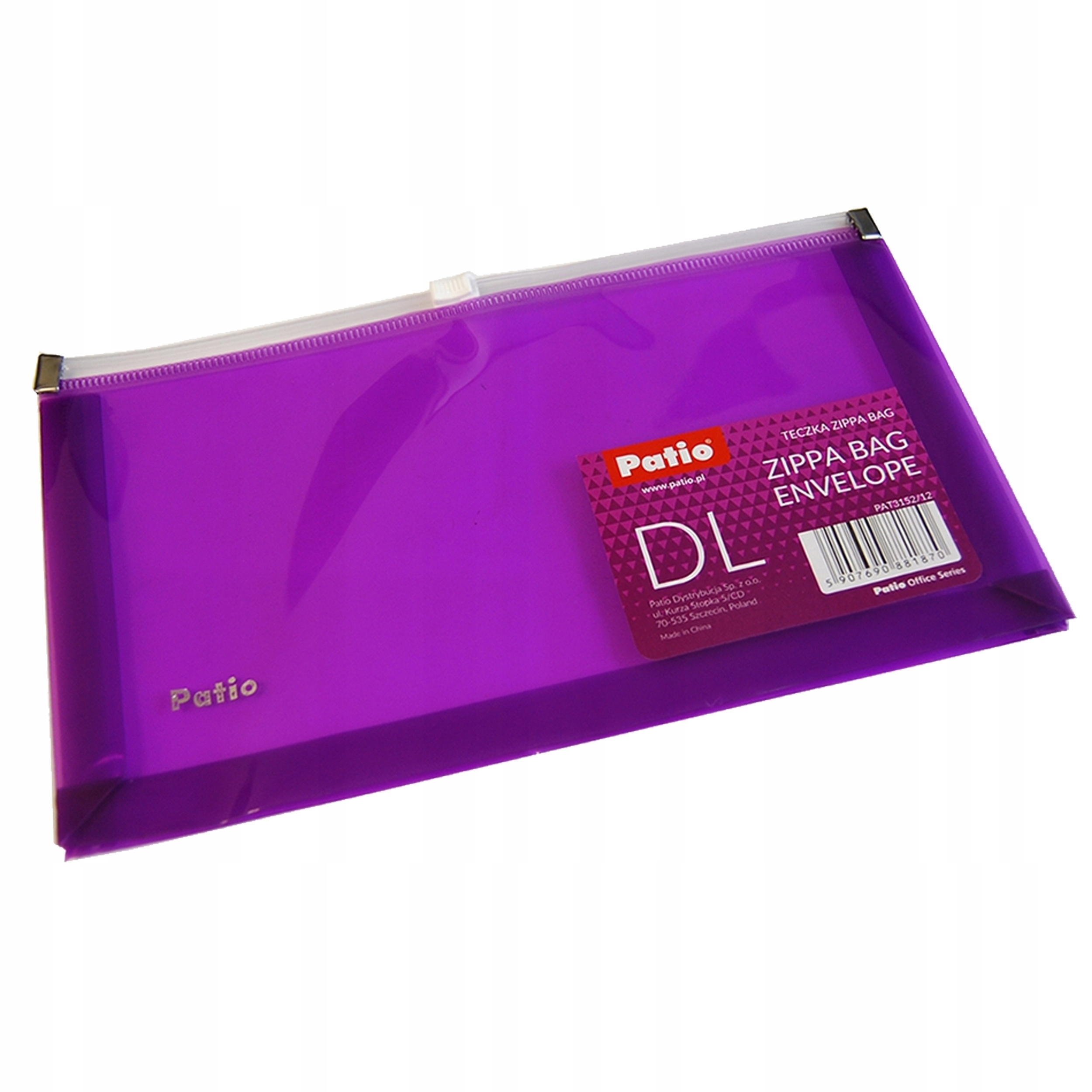 

Koperta Na Dokumenty DL Zippa Bag Fioletowy Patio