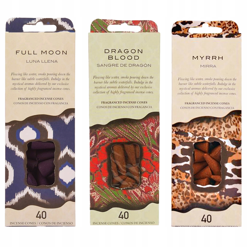 DŁUGOPALĄCE NATURANE KADZIDEŁKA STOŻKOWE KADZIDŁA MIX 120szt JAKOŚĆ PREMIUM Stan opakowania oryginalne