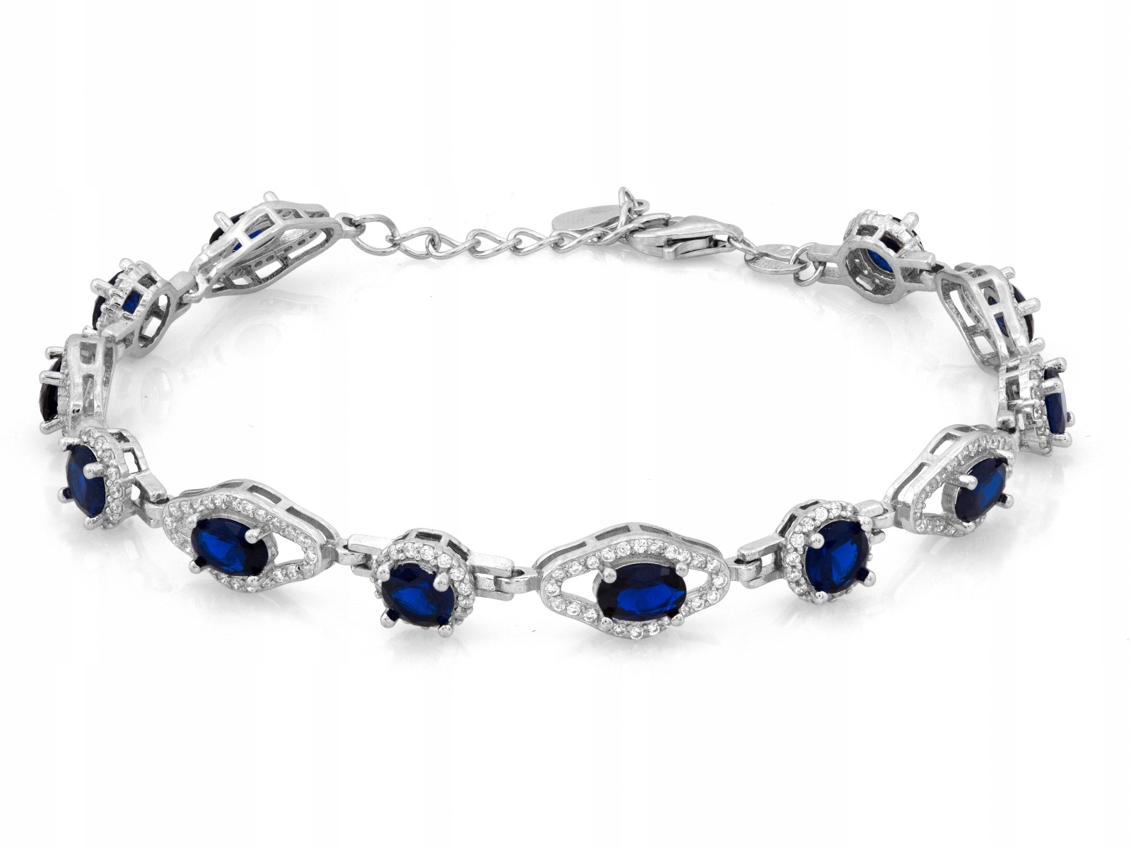 Stříbrný dámský náramek 925 Elementová markýza s módními zirkony r20