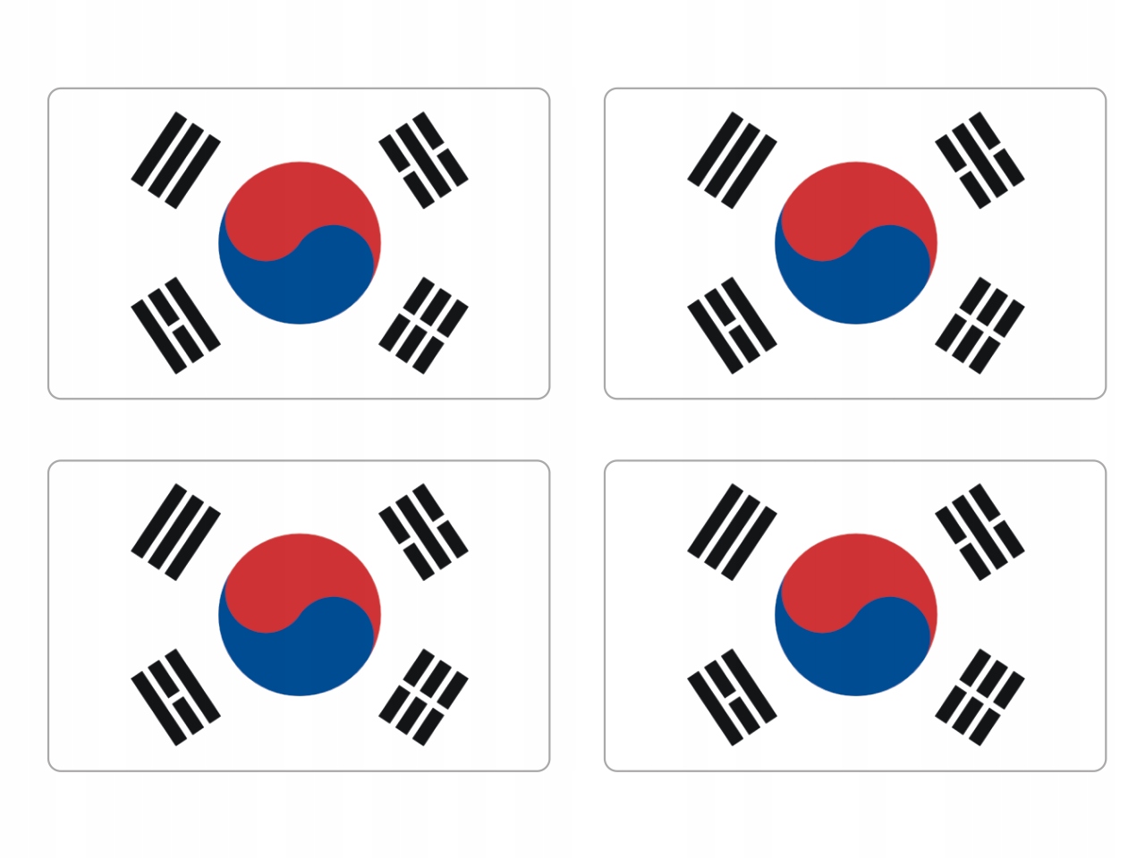 

Naklejki Flaga Korea Południowa na auto moto 4szt
