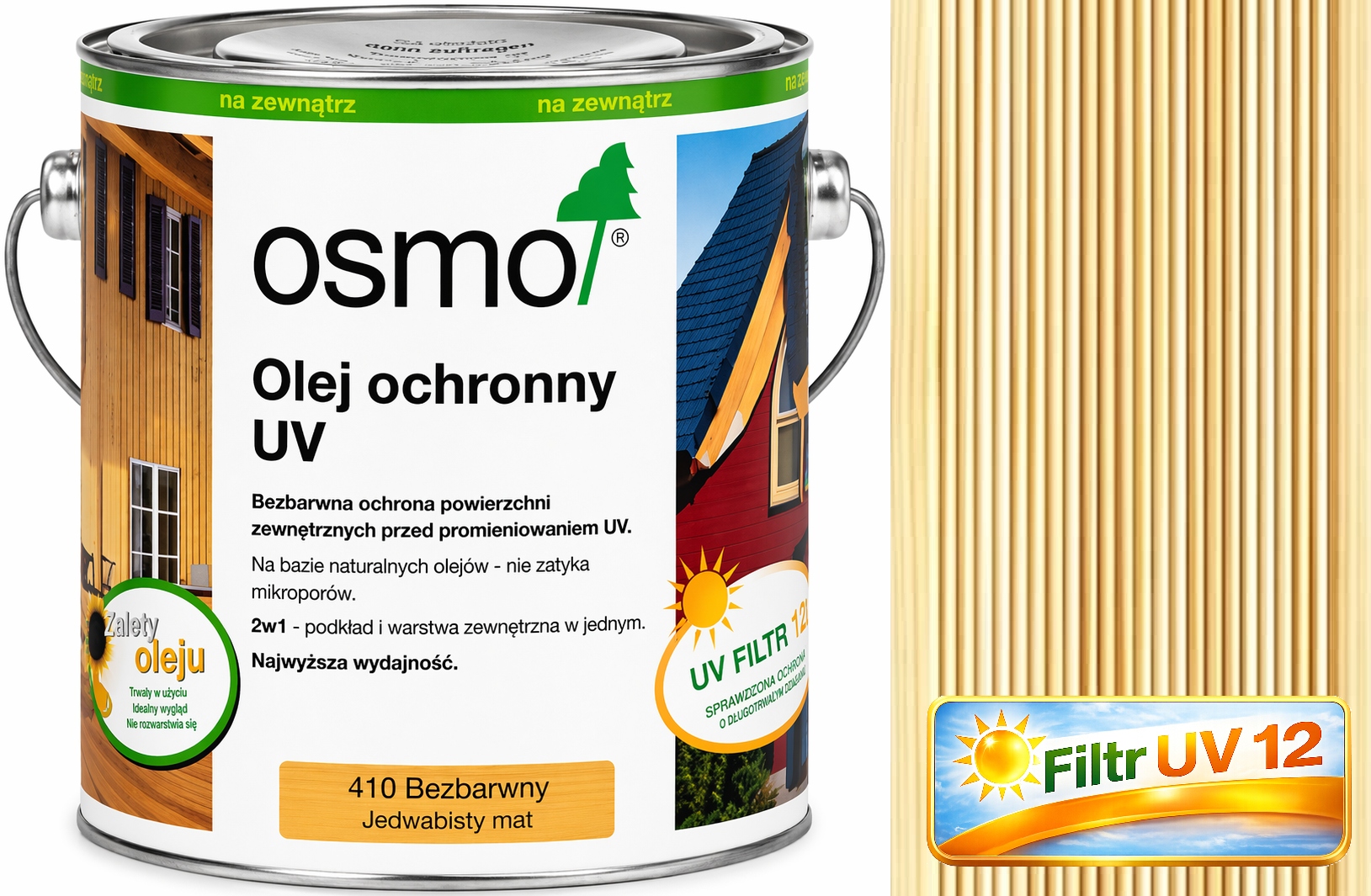 Osmo 410 Bezbarvý Uv 2,5L ochranný matný olej pro venkovní dřevo