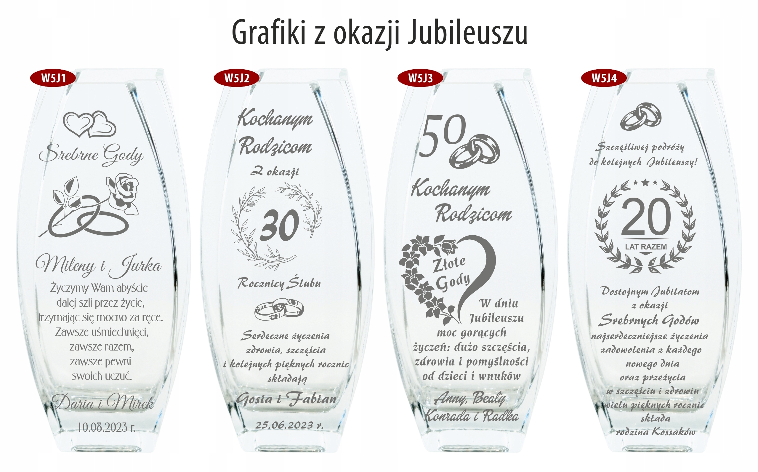 Wazon z GRAWEREM 32cm URODZINY JUBILEUSZ ROCZNICA imieniny ŚLUB Wysokość produktu 32 cm