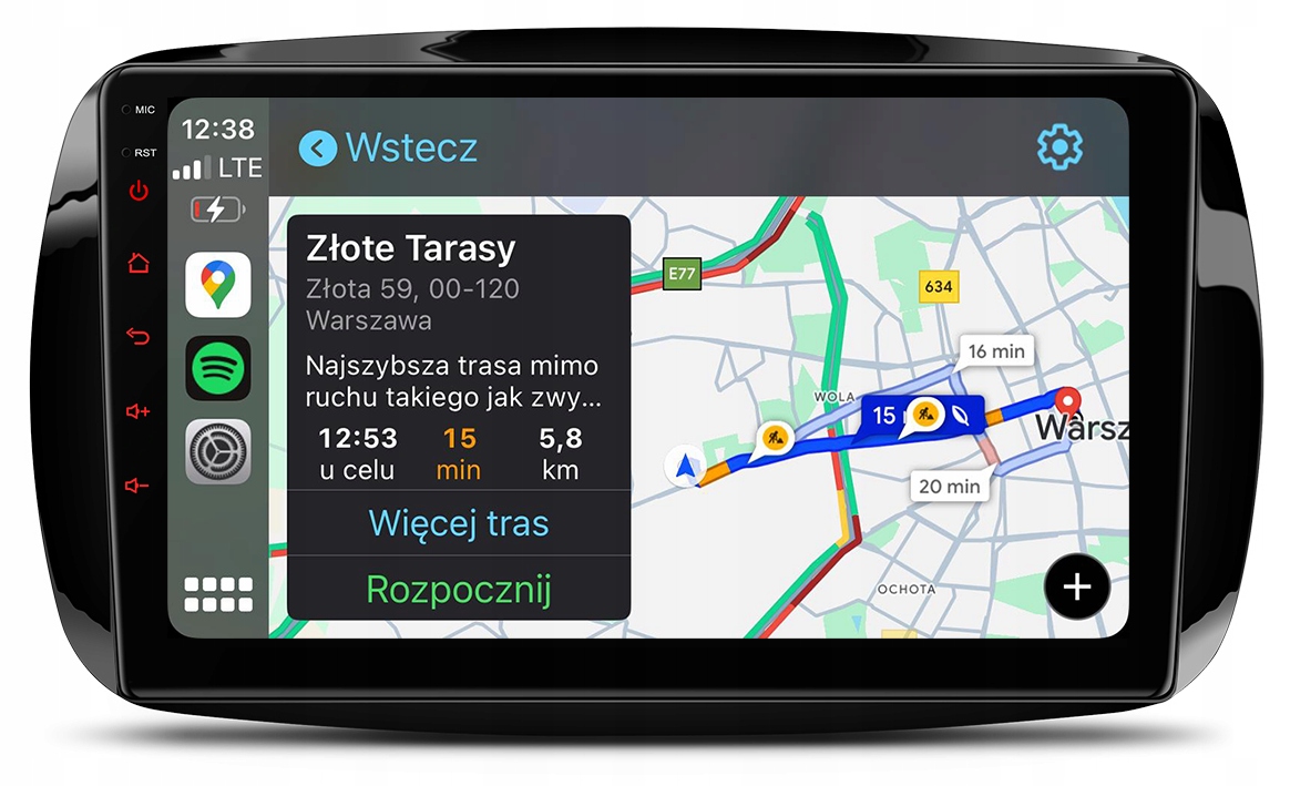 Smart Fortwo 2014+ Radio Navigace Android Carplay Mapy