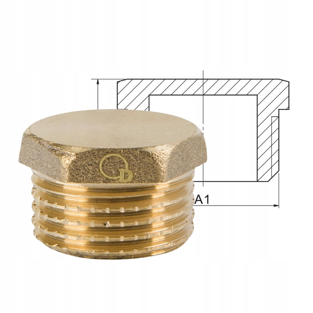 KOREK ZAŚLEPKA GZ 1/2" DN15 MOSIĘŻNY DIAMOND Marka DIAMOND