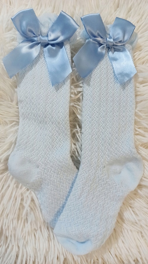 Podkolanówki skarpetki AŻUR NIEBIESKIE 92-98-104 Rozmiar 92