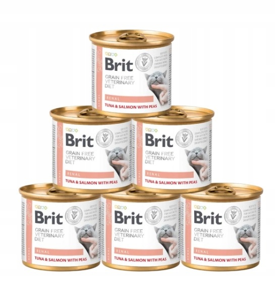 Brit Veterinary Diet Renal Tuna&Salmon&Pea pro kočky na ledviny 12x200 g