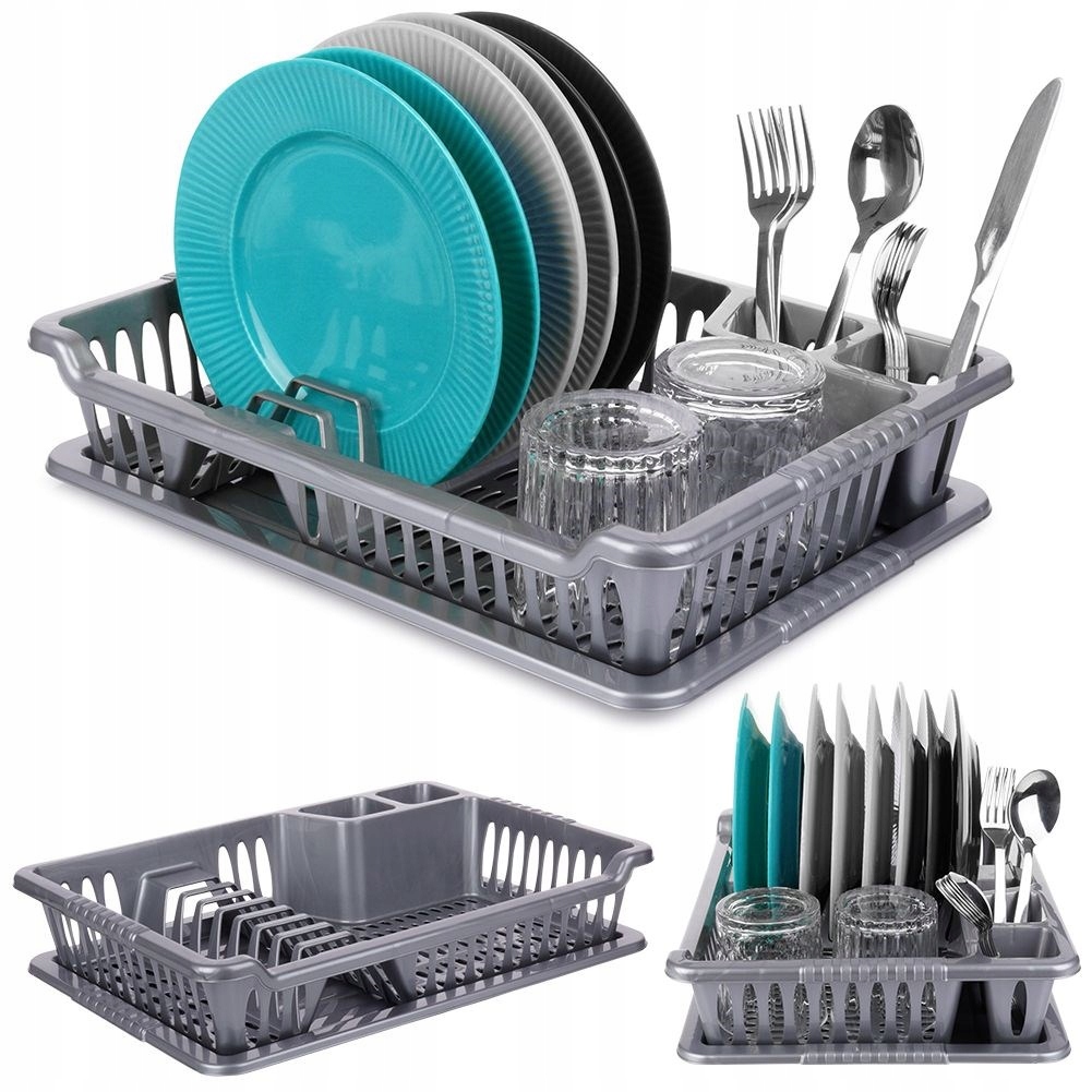 Suszarka NA NACZYNIA kuchenna szara ociekacz na talerze sztućce kubki 40x29