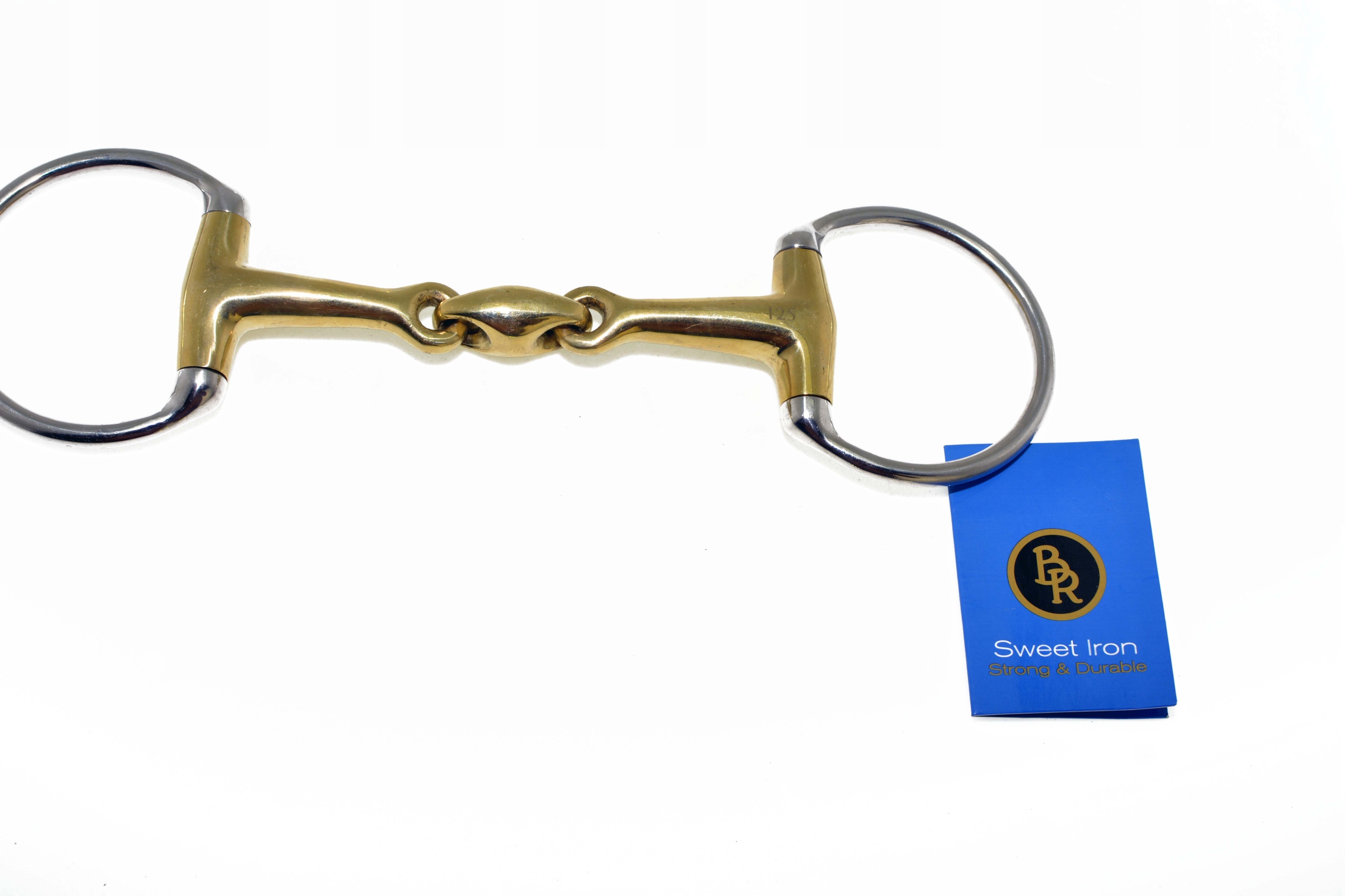 Wędzidło oliwkowe dwarazy łamane pełne 14,5 cm