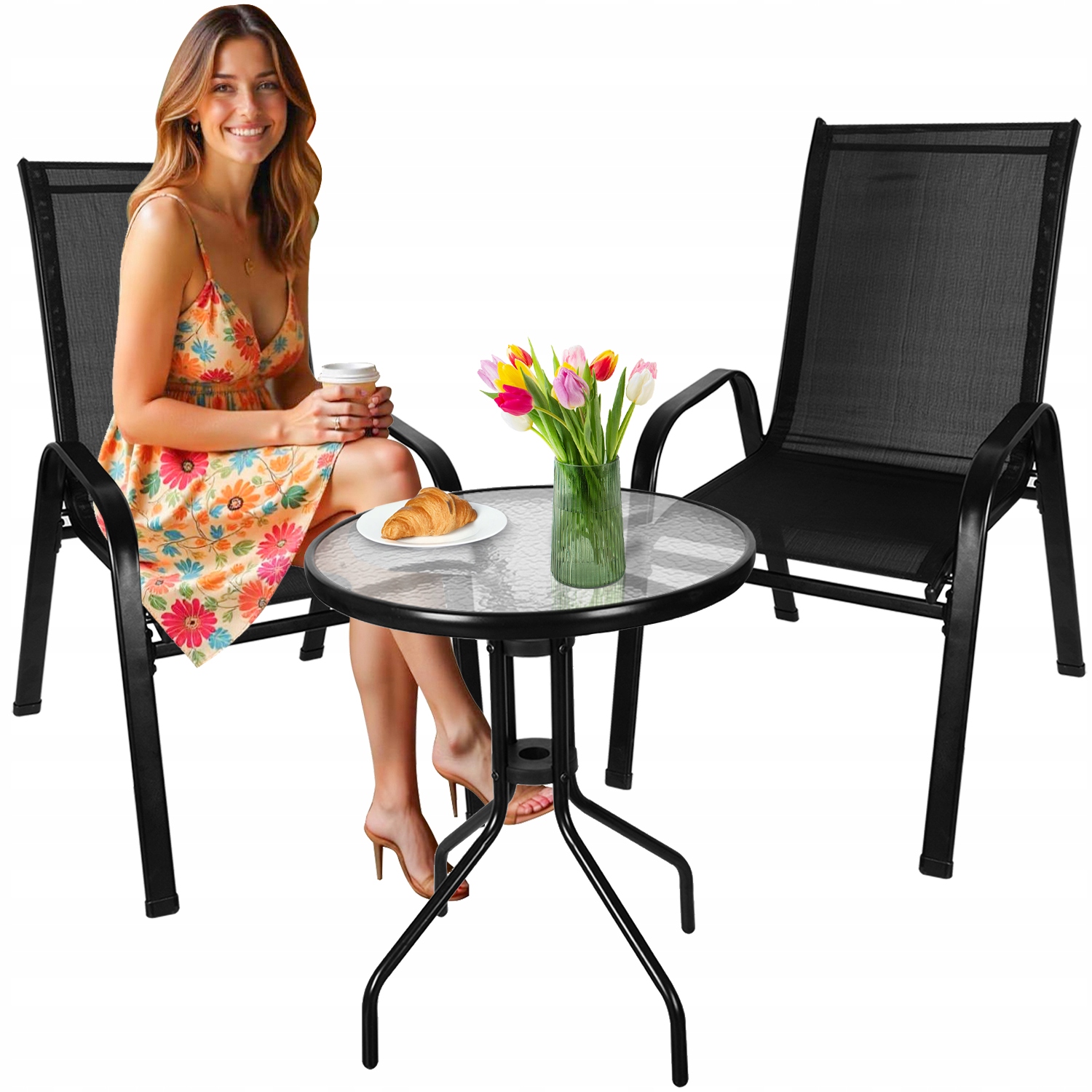 Set Záhradného Nábytku Stolík 2x Stolička Na Terasu Balkon Záhradná