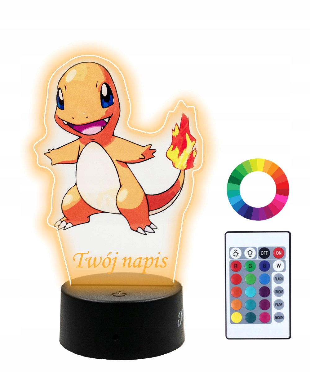 

Lampka Nocna z Nadrukiem 3D Led Charmander