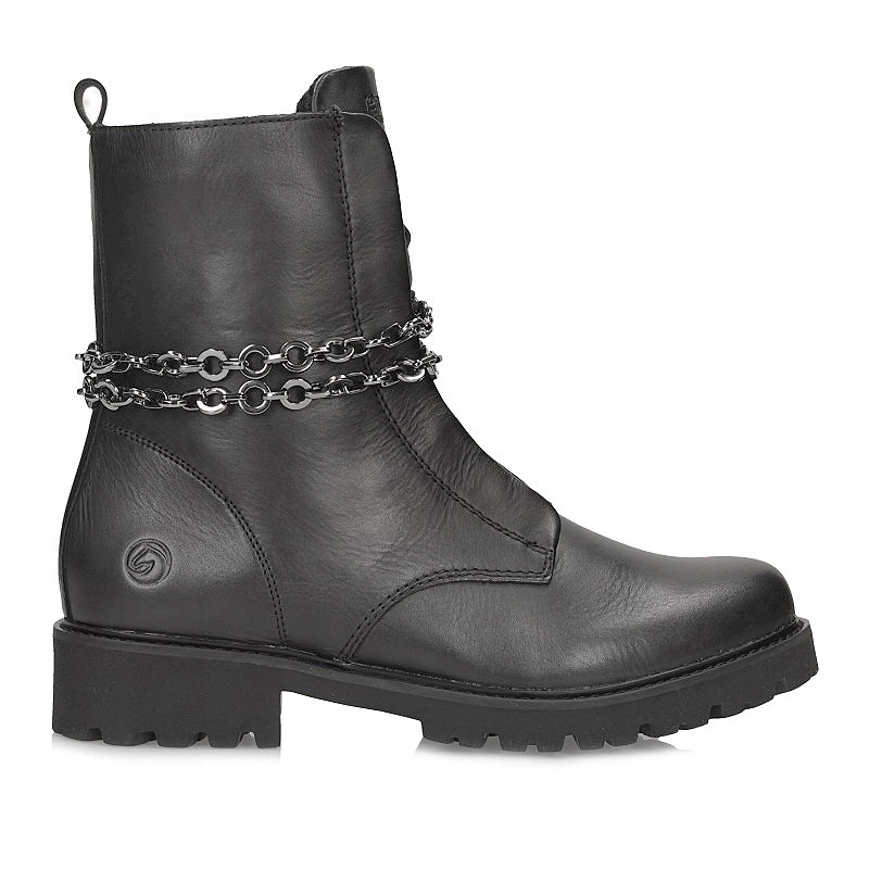 Černé kožené dámské Dámské kotníkové boty Remonte D8665-00