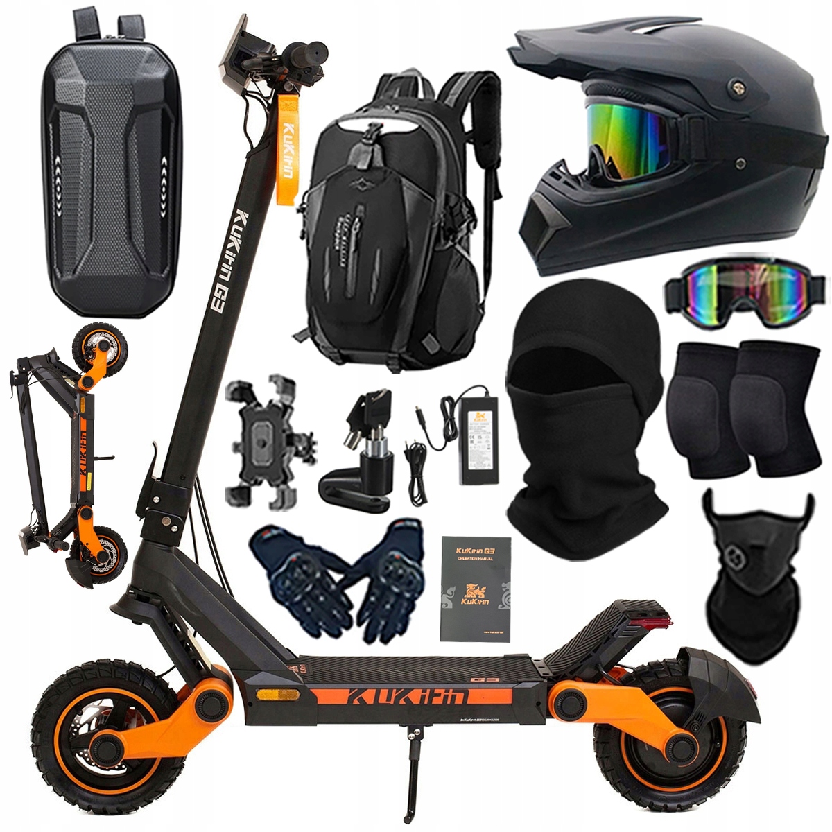 KuKirin G3 Składany Pojazd elektryczny dla dorosłyc 1200W 50km/h PL+Prezent