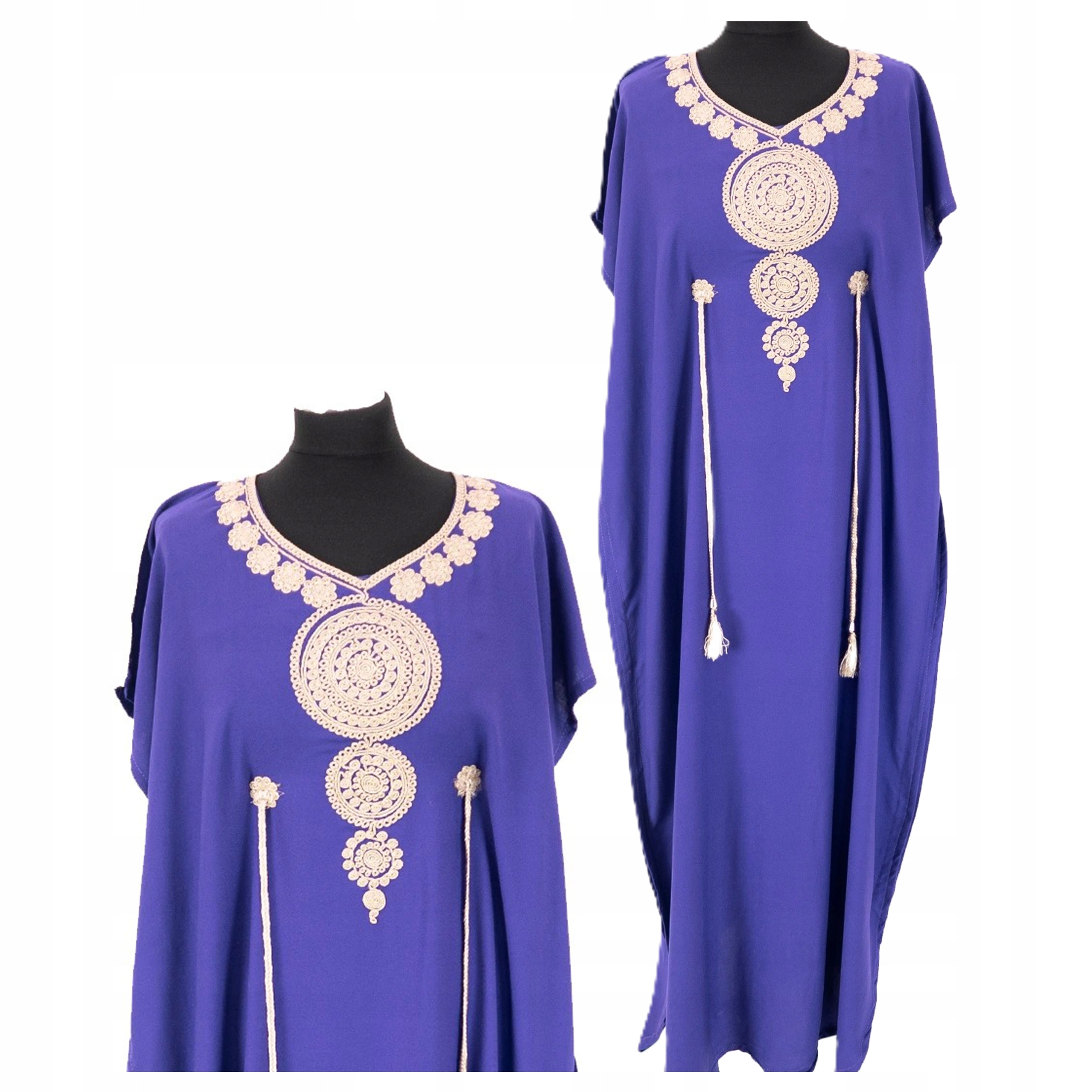 Šaty Letní Dlouhá Bavlněná Galabija Orientální Autentická Vyšívaná