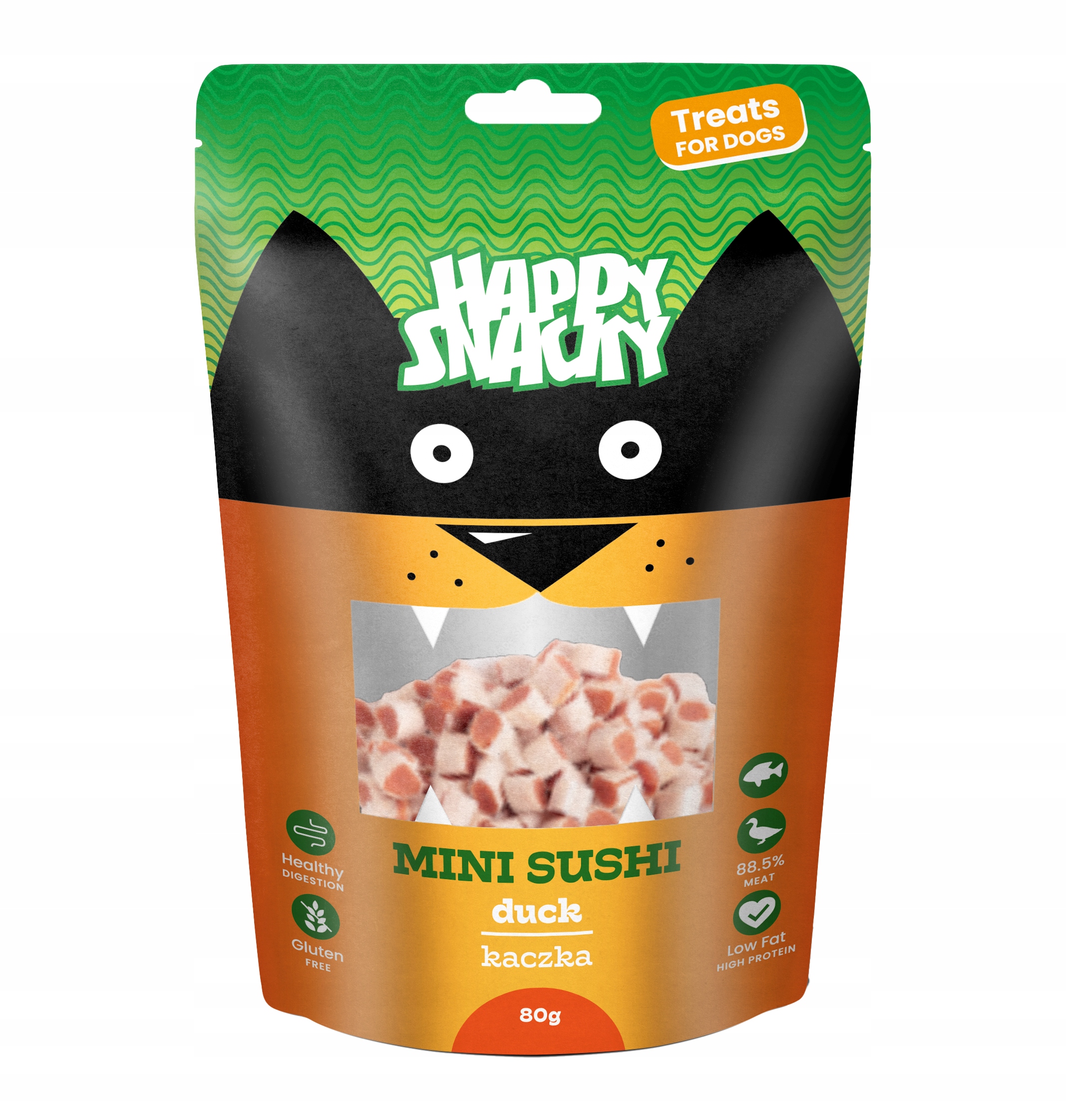 Happy Snacky Przysmak Pies Mini Sushi Kaczka 80g EAN (GTIN) 5903299382275